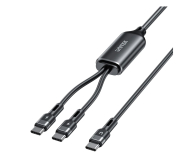 Kabel UNITEK Kabel 2w1 USB-C PD 100W silikonowy 1,8 m C14146ABK01-1.8M